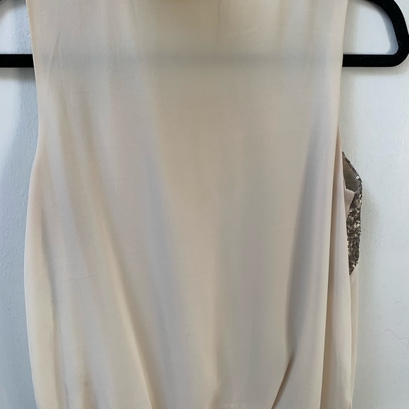 White crepe tank stop with silver sequins - Picture 5 of 6